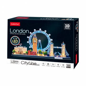 Трёхмерная головоломка-конструктор с LED-подсветкой CubicFun City Line London, от 8 лет, 186 деталей (L532h) Трёхмерная головоломка-конструктор с LED-подсветкой CubicFun City Line London, от 8 лет, 186 деталей (L532h)