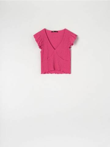 Блузка зі збірками - фуксія