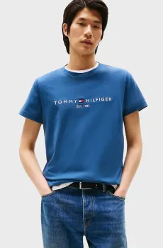 Мужская синяя футболка TOMMY LOGO Синий S Tommy Hilfiger MW0MW11797