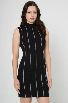 Женское черное платье в полоску Черный XS HUGO 50548258;001