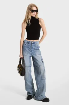 Женский черный топ CROP RIB SLVLESS TRTL NK Черный S Michael Kors MT460Y533D