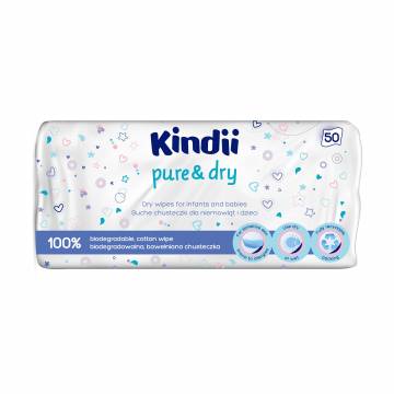 Детские салфетки Kindii Pure & Dry Dry Wipes, 50 шт Детские салфетки Kindii Pure & Dry Dry Wipes, 50 шт