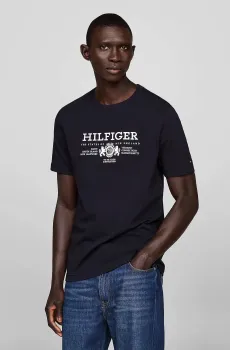 Мужская темно-синяя футболка HILFIGER CREST EMRBO TEE Синий S Tommy Hilfiger MW0MW36511