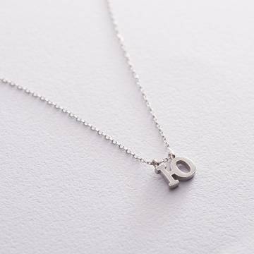 Серебряное колье с буквой Ю 18961б Серебряное колье с буквой Ю 18961б