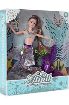 Детская кукла Emily Русалка с аксессуарами, шарнирная, от 3 лет (QJ092A)