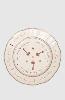 Белая фарфоровая обеденная тарелка Keys