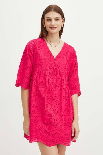 Хлопковое платье Medicine цвет розовый mini oversize Хлопковое платье Medicine цвет розовый mini oversize