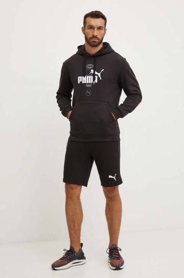 Кофта Puma мужская цвет чёрный с капюшоном с принтом 681741 Кофта Puma мужская цвет чёрный с капюшоном с принтом 681741