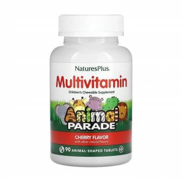 Мультивитамины для детей NaturesPlus Animal Parade со вкусом вишни, 90 жевательных таблеток Мультивитамины для детей NaturesPlus Animal Parade со вкусом вишни, 90 жевательных таблеток