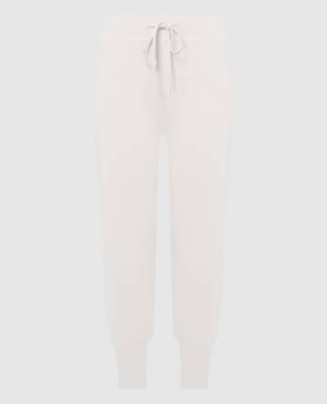 Белые джогеры с шелком и кашемиром