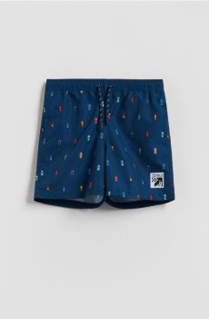 Reserved - Шорти для плавання з принтом - темно-синій - 699IH-59X