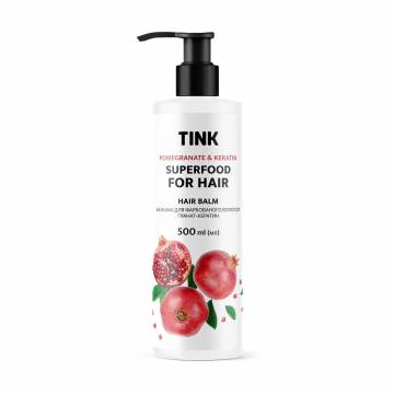 Бальзам Tink SuperFood For Hair Pomegranate & Keratin Balm Гранат и кератин, для окрашенных волос, 500 мл Бальзам Tink SuperFood For Hair Pomegranate & Keratin Balm Гранат и кератин, для окрашенных волос, 500 мл