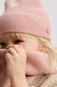 Reserved - Трикотажний шарф-хомут з аплікацією - рожевий - 373IL-30X