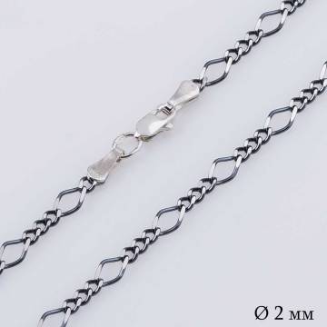 Серебряная черненая цепочка плетение Нонна 3+1 12583ч Серебряная черненая цепочка плетение Нонна 3+1 12583ч
