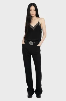 Женский черный шелковый топ Christy Черный XS ZADIG&VOLTAIRE WWCR01313_BLACKSS26