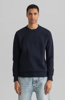 Мужской темно-синий свитшот REG TONAL SHIELD C-NECK Синий S Gant 2036017