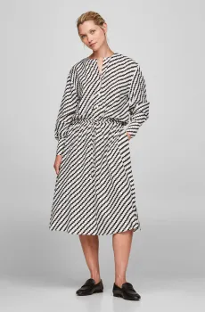 Женское платье в полоску ZIGZAG WAISTED MIDI DRESS Разноцветный XXS Tommy Hilfiger WW0WW41157