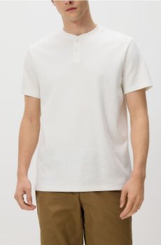 Reserved - Футболка Henley звичайного крою - кремовий - 941HL-01X