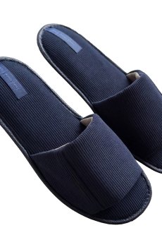 Мужские домашние тапочки Twins HS-VL открытые, вельвет Mono, синие, размер 40-41 (27 см)