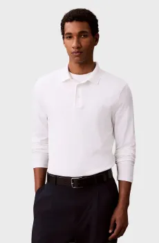 Мужское белое поло SLIM SUPIMA LOGO PATCH Белый L Calvin Klein LV04LH240G