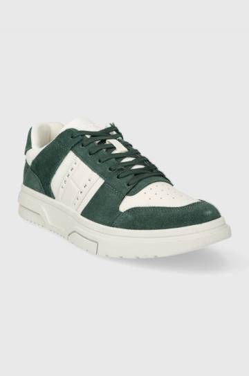 Кроссовки Tommy Jeans THE BROOKLYN SUEDE цвет зелёный EM0EM01371 Кроссовки Tommy Jeans THE BROOKLYN SUEDE цвет зелёный EM0EM01371