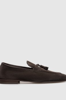 Коричневые замшевые лоферы
