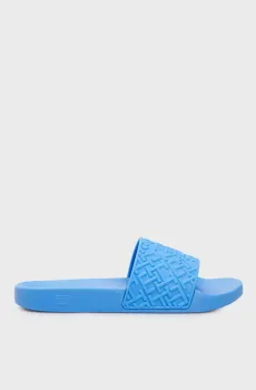 Женские голубые слайдеры TH MONOGRAM POOL SLIDE Голубой 39 Tommy Hilfiger FW0FW06987