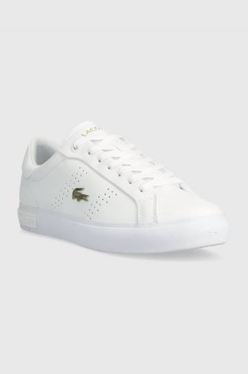 Кожаные кроссовки Lacoste Powercourt 2.0 Leather цвет белый 47SFA0072 Кожаные кроссовки Lacoste Powercourt 2.0 Leather цвет белый 47SFA0072