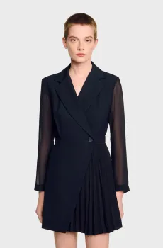 Женское черное платье Черный 40 Sandro SFPRO02848_BlackFW25