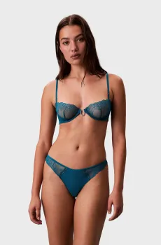 Женские бирюзовые трусики THONG Бирюзовый L Calvin Klein LV00QF8360