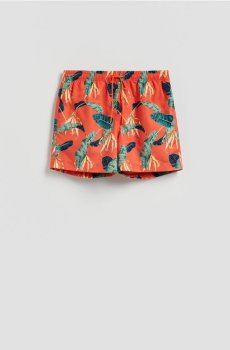 Reserved - Пляжні шорти з візерунком - кораловий - 123FB-32X
