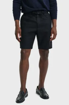 Мужские черные льняные шорты RELAXED LINEN DS SHORTS Черный S Gant 205073