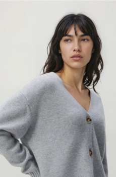 Reserved - Вовняний кардиган - світло-сірий - 244HI-09M