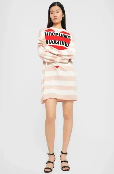 Женское шерстяное платье в полоску Разноцветный XS Moschino A0499.8212;2166