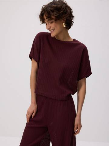 Reserved - LADIES` BLOUSE - буряковий - WR177-83X Reserved - LADIES` BLOUSE - буряковий - WR177-83X