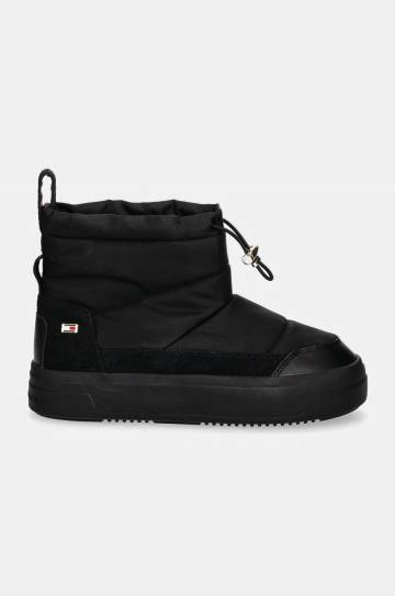 Зимние сапоги Tommy Hilfiger FLAG NYLON MINI SNOWBOOT цвет чёрный FW0FW08334 Зимние сапоги Tommy Hilfiger FLAG NYLON MINI SNOWBOOT цвет чёрный FW0FW08334
