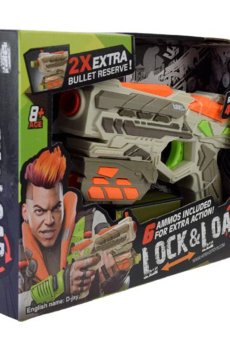 Игрушечный бластер Shantou Jinxing с 6 поролоновыми патронами, от 8 лет, 23.5*17*4.8 см (FJ9003)