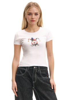 Cropp - Біла футболка з принтом - білий