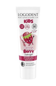 Детский зубной гель Logodent Kids Happy Berry без фтора, с рождения до 6 лет, 75 мл