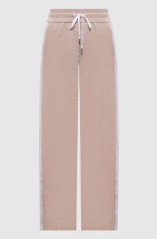 Бежевые спортивные штаны с лампасами