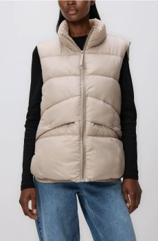 Reserved - Стьобаний жилет - нюдовий - 534IA-02X