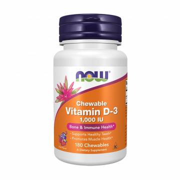 Витамин Д3 NOW Foods Chewable Vitamin D-3 1000 МЕ, 180 жевательных таблеток Витамин Д3 NOW Foods Chewable Vitamin D-3 1000 МЕ, 180 жевательных таблеток
