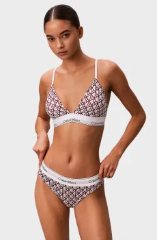 Женский розовый бюстгальтер с узором LIGHTLY Розовый S Calvin Klein LV00QF8498