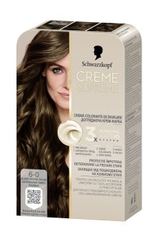 Перманентная крем-краска для волос Creme Supreme 6-0 Натуральный темно-русый, 182 мл