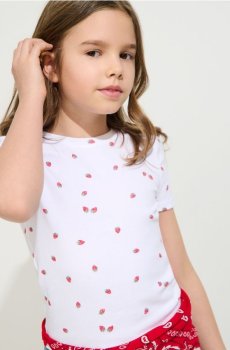 Футболка з трикотажу в рубчик - білий