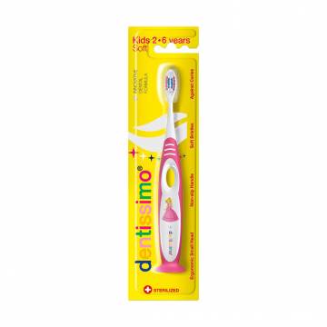 Детская зубная щетка Dentissimo Kids розовая, 2-6 лет, мягкой жесткости, 1 шт Детская зубная щетка Dentissimo Kids розовая, 2-6 лет, мягкой жесткости, 1 шт