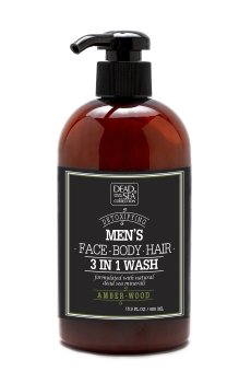 Уценка! Мужской гель для душа, волос и лица Dead Sea Collection Mens Amberwood Face Body Hair 3 Іn 1 Wash, 500 мл
