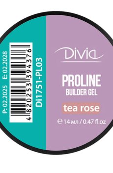 Гель для наращивания ногтей Divia ProLine Builder Gel PL03 Tea Rose, 14 мл