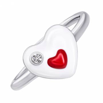 Каблучка UmaUmi Symbols Серце в серці з біло-червоною емаллю та фіанітом (2210000018839) Каблучка UmaUmi Symbols Серце в серці з біло-червоною емаллю та фіанітом (2210000018839)