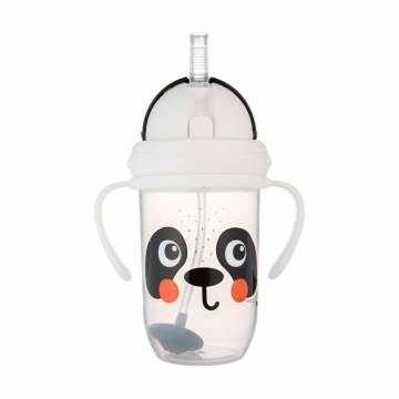 Поильник-непроливайка Canpol Babies BabiesBoo Панда, с трубочкой и грузиком, от 6 месяцев, 270 мл (56/617_whi)